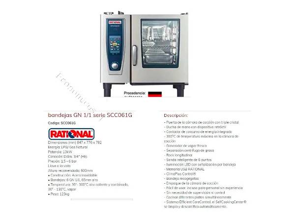 HORNO RATIONAL 6 BANDEJAS GAS/ELECTRICO 2021-12-12 Economicos de El Mercurio