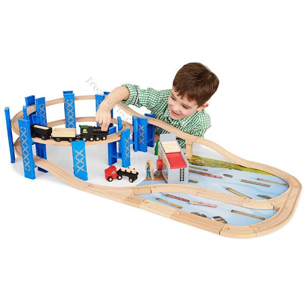 imaginarium express timber log spiral train set