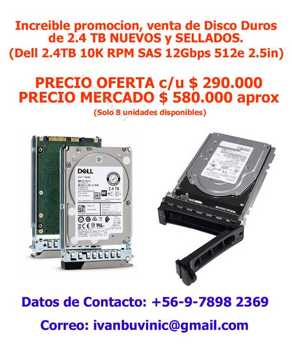 lápiz rueda doble Discos Duros Dell para servidores 2.4TB SAS 10K RPM 512e 2021-03-29 en  Economicos de El Mercurio