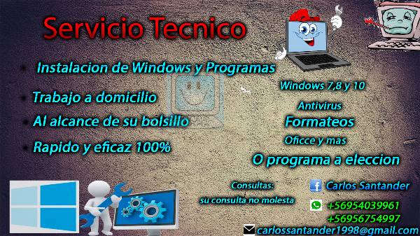 instalación de windows,Office,antivirus y mas 2017-06-01 en Economicos de  El Mercurio