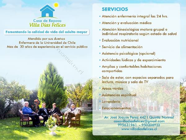 Casa de Reposo Villa Días Felices para Adultos Mayores 2018-06-06 en  Economicos de El Mercurio